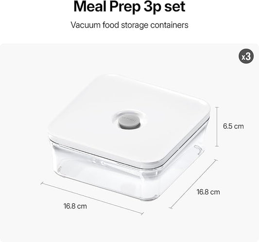 Premium Airtight Food Storage Container. Meal Prep 0.85qt 3pc/Set. 3pcs Container. Patented Double Silicone Lining, 100% Leak Proof, BPA-FREE