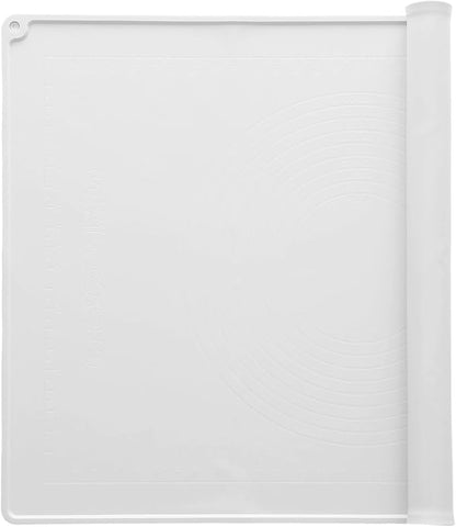 uxcell Silicone Pastry Mat, 27.5" x 19.7" Silicone Baking Mat with Measurements, Non-Stick Dough Rolling Mat for Making Pastry Cookies Bread Pizza White