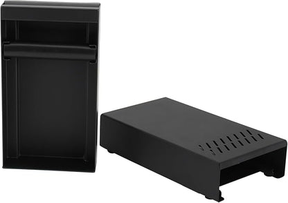 Espresso Knock Box Drawer, Stainless Steel Coffee Grounds Container with Removable Rubber Knock Bar and Non-slip Base, Mini 9.29 x 5.43 x 2.08 inches (Black)