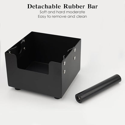 Espresso Knock Box, Stainless Steel Coffee Bag Container, With Steel Bracket And Noise Reducing Rubber Ring (M)