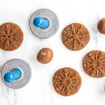 Nordic Ware Snowflake Cookie Stamps, 3-inch rounds, Silver