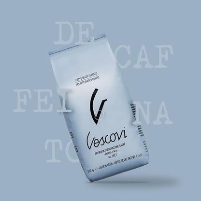 V Vescovi Decaf Espresso Beans – Smooth & Balanced, Medium Roast, Roasted in Italy, 1.1 lb (500g)