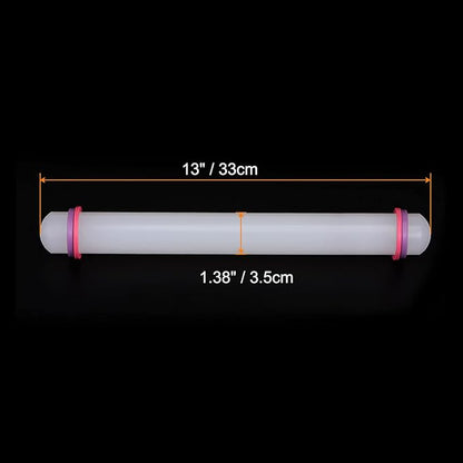 HARFINGTON 2pcs Fondant Rolling Pin 13 Inch x 1.38 Inch Adjustable Guide Rings Non-Stick PP Plastic Fondant Roller Dough Roller Kitchen Decorating Tools for Cookie Pastry Pizza Clay