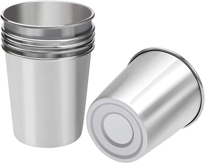 Resinta 6 Pack 5 oz Stainless Steel Cups Metal Shatterproof Stackable Pint Drinking Cups for Kids