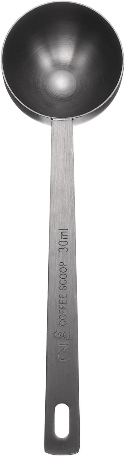 HARFINGTON Coffee Scoop Spoon 2tbsp (6tsp, 30ml) 304 Stainless Steel Long Handle Teaspoon/Tablespoon Measuring Spoons Scoops for Tea Sugar Kitchen, Black