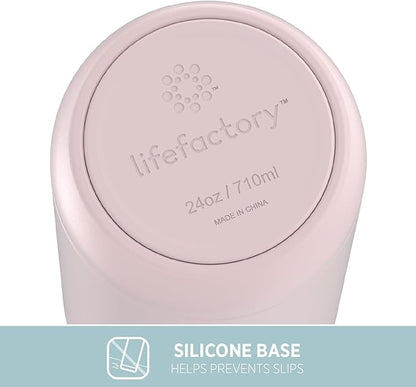 Lifefactory 24-Ounce Stainless Steel Vacuum-Insulated Sport Bottle, Desert Rose