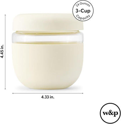 W&P Porter Seal Tight Glass Lunch Bowl Container w/ Lid | Mint 16 Ounces | Leak & Spill Proof, Soup & Stew Food Storage, Meal Prep, Airtight, Microwave and Dishwasher Safe, BPA-Free Glass