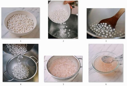 Small Tapioca Boba Pearls (Sago Balls) from Cassava - Create Chewy Perfection in Taiwanese Bubble Boba Milk Tea, Tapioca Pudding, Desserts, and More - Translucent & Flavor-Absorbent - Ideal for Soup or Sauce Thickening - Gluten-Free, Vegan-Friendly & I...