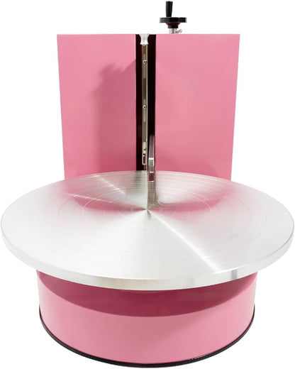 Automatic Cake Decorating Machine, Electronic Cream Coating Spreading Smooth Machine with Graduated Scraper 0-320RPM Rotating Speed,Cake Bread Spreader Machine for 4-16inch Cakes,Pink