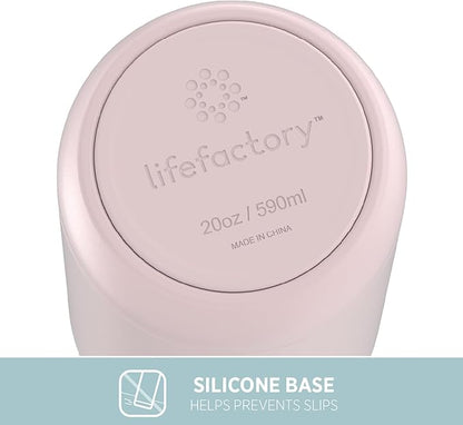 Lifefactory 20-Ounce Stainless Steel Vacuum-Insulated Sport Bottle, Desert Rose