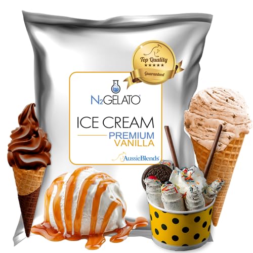 AussieBlends Premium Vanilla Ice Cream Mix For Soft Serve, Rolled Ice Cream, Gelato, Liquid Nitrogen, 8-Pack, Imported, Uncomparable creaminess.