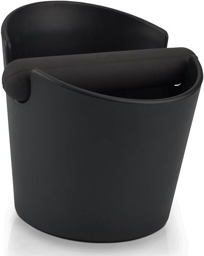 5 Inch Coffee Knock Box Shock-Absorbent Durable Barista Style Knock Box With Removable Knock Bar and Non-Slip Base Gift (S-Black)