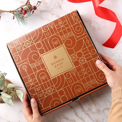 Christmas Chocolate Gift Basket Wreath Tin – Festive Truffle Box for Men Women Families Corporate –Bonnie and Pop