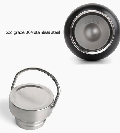 Mother of Pearl Design Stainless Steel Water Bottle 17 oz Leakproof Screw Cap Metal Handle Lid Wide Mouth Double Wall Vacuum Insulated Travel Sport Water Flask Thermo Mug (Crane Pine White)