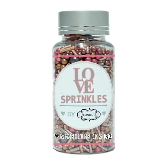 Confect Fusion Sprinkle Mix – Pink & Silver Sprinkles with Metallic Sugar Pearls – Edible Cake Decorations for Cupcakes, Cookies & Desserts – Baking Toppings | Vegan, Gluten-Free, Soy-Free, Dairy-Free, Palm Oil-Free – 4.2 Oz