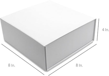 Prime Line Packaging Magnetic Gift Boxes 15 Pack 8x8x4 Small Collapsible White Box with Magnetic Lid for Gift Boxes, Holiday Wrap, Birthdays, Weddings, All Occasions, Bulk