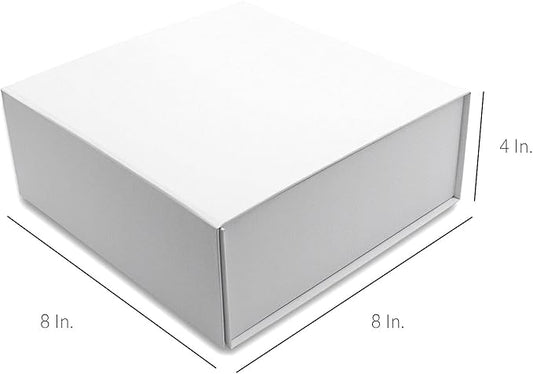 Prime Line Packaging Magnetic Gift Boxes 15 Pack 8x8x4 Small Collapsible White Box with Magnetic Lid for Gift Boxes, Holiday Wrap, Birthdays, Weddings, All Occasions, Bulk