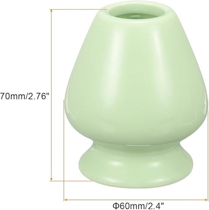 HARFINGTON Ceramic Chasen Stand 70mm Matcha Whisk Holder Teas Set Whisks Stand Traditional Matcha Tea Chasen Holder Tea Set Accessories for Tea Tasting, Cyan