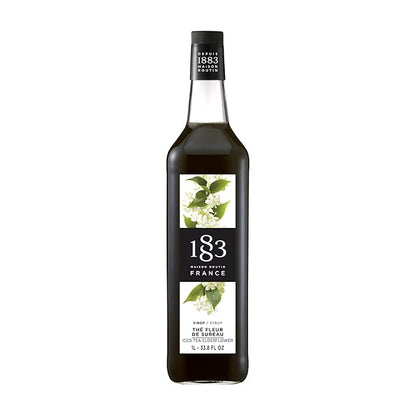 1883 Iced Tea Elderflower Syrup for Drinks, Made in France, 1 Liter Glass Bottle