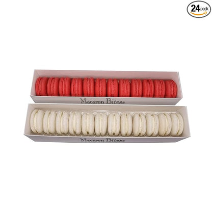 Red Velvet and Vanilla Macaron Cookie Gift Box, 24 Count
