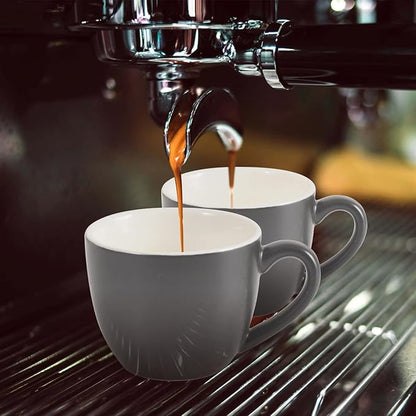 homEdge Mini Procelain Espresso Cup, 3 Ounces / 90 ml Tiny Coffee Mugs Demitasse for Espresso, Tea- Set of 6, Dark Gray