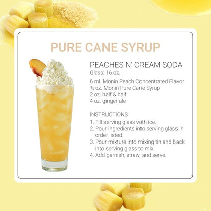 Monin - Pure Cane Syrup, Pure and Sweet, Great for Coffee, Tea, and Specialty Cocktails, Gluten-Free, Non-GMO (1 Liter)