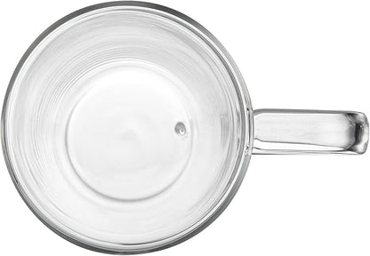 Restaurantware-Forma Professional 5.1 oz Double Wall Glass Mugs, 12 Insulated Coffee Mugs With Handle - Dishwashable, Reusable, Clear Glass Beverage Cups, Freezable, For Hot Or Cold Beverages