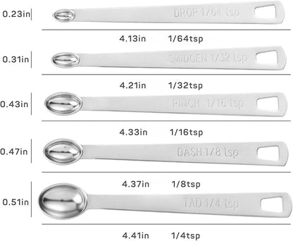 12PCS Measuring Cups and Spoons Set, 7 Stainless Steel Nesting Measuring Cups & 5 Mini Measuring Spoons for Cooking Baking, Dry and Liquid Ingredients Measurement