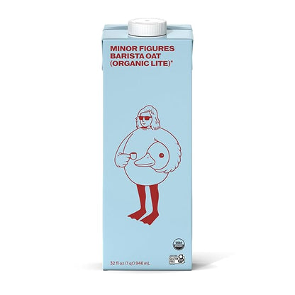 Minor Figures - Light Oat Milk - Barista Standard - 32 Oz - 6 Pack - Non-GMO - Plant-Based - Vegan - Dairy Free - Shelf Stable - Unsweetened