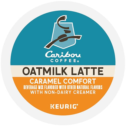 Caribou Coffee Caramel Comfort Oatmilk Latte, One Step Latte Single Serve Keurig K-Cup Pods, 20-Count Box