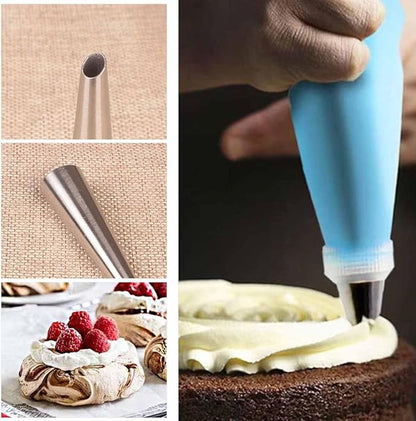 10 PCS Cream Icing Piping Nozzle Tip Stainless Steel Long Cream Puff Piping Tips Straight Pipe Multipurpose Pastry Piping Cake Decorating Tools for Small Pastries Puffs Cupcakes Filling Donuts