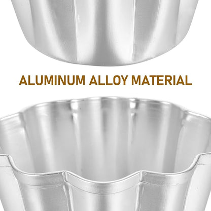 6Pcs Egg Tart Molds Aluminium Pie Tins Mini Tart Tins Tiny Pie Tin Cupcake Cake Mold Pudding Molds for Home Baking