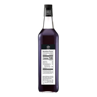 1883 Violet Syrup for Drinks, Made in France, 1 Liter Glass Bottle