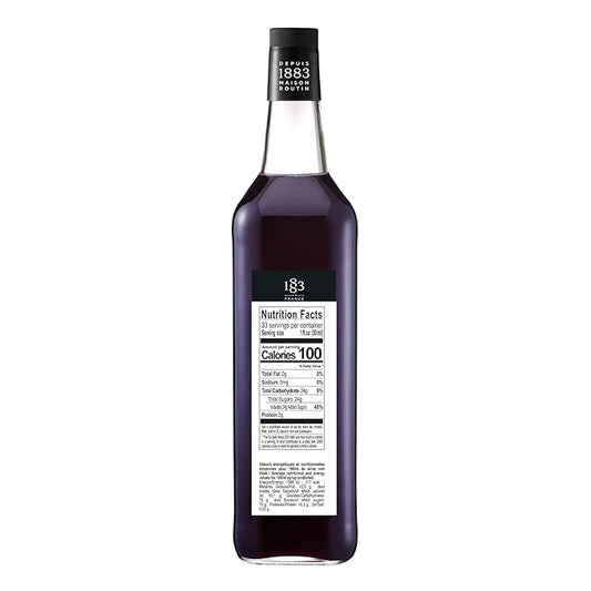 1883 Violet Syrup for Drinks, Made in France, 1 Liter Glass Bottle