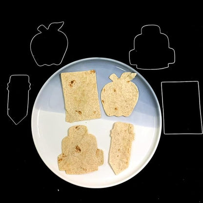 Back to School Cookie Cutter Set-4 Piece-Bag, Book, Apple, Pencil Fondant Biscui Cutters