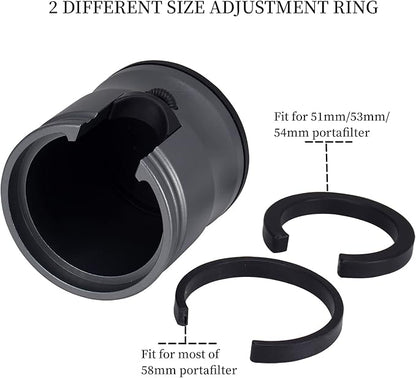 Espresso Tamping Station, Coffee Portafilter Holder, Aluminum Alloy Stand Fit for Most 51mm, 53mm, 54mm and 58mm Portafilter (Round, Grey)