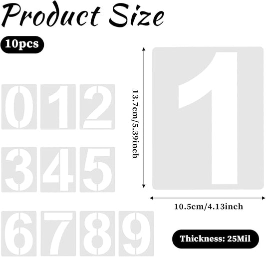 5 Inch Number Stencils 0-9 Address Number Stencil Reusable Number Stencils Set Digital Stencils Templates for Cake Stencil Address Number Painting Stencils Templates