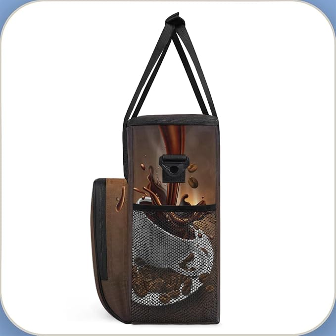 Coffee Beans Cup Coffee Maker Carring Bag Travel Carrying Storage Tote Bag Compatible with Keurig K-Mini or K-Mini Plus Portable Single Serve Coffee Brewer Case with Pockets for K-cup Pods