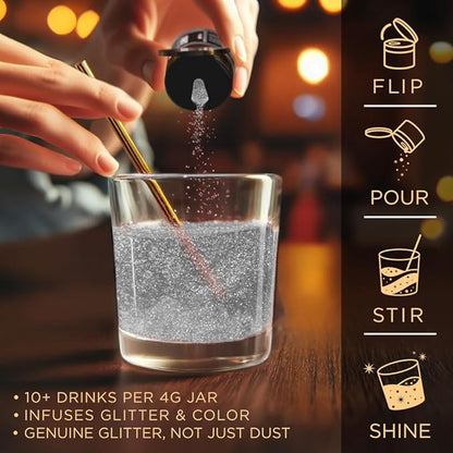 Brew Glitter - Silver (25g 1x Pump) | Edible Glitter for Cakes, Cupcakes, Cake Pops, Drinks, Desserts by Bakell
