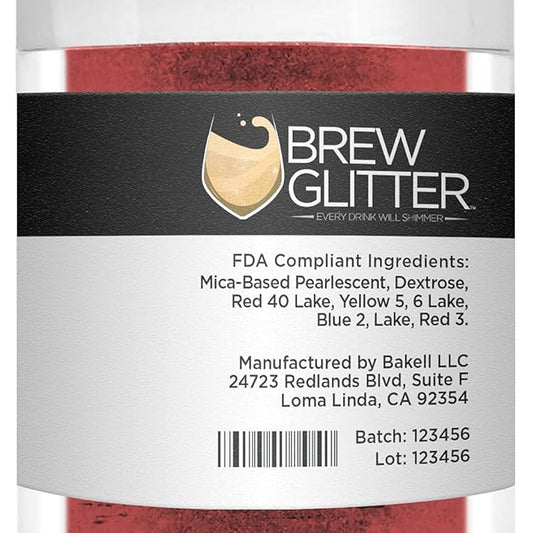 Maroon Red BREW GLITTER Edible Glitter For Drinks, Cocktails, Beer, Garnish Glitter & Beverages | KOSHER & HALAL Certified | 100% Edible & Food Grade | Vegan, Gluten, Nut Free (25g, Maroon Red)