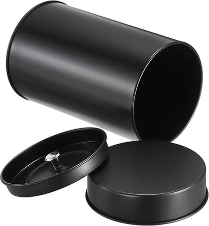 JUXYES 12 Pack Tea Tins Canister with Airtight Double Lids, 16 oz Loose Leaf Tea Storage Airtight Kitchen Canisters Tins Can Box for Storage Loose Tea Coffee Herbs and Spices, Black