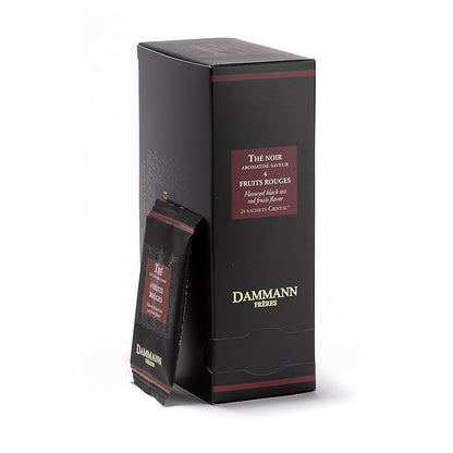 Dammann Freres Sachets, Quatre Fruits Rouges Tea Bags, Premium Gourmet French Black Tea, Blend Strawberry, Cherry, Raspberry, Red Currant Flavors, Individually Wrapped, 24 Count (Single Pack)