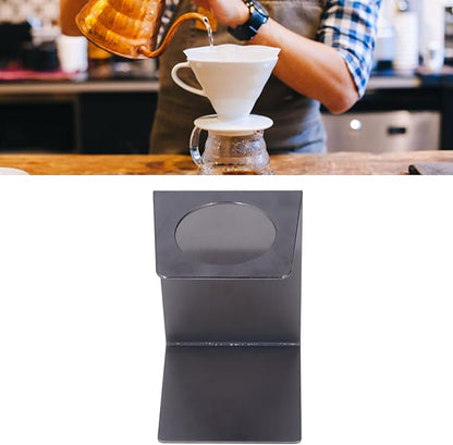 Pour over Coffee Dripper Stand, Filter Cup Holder, Samll Size Light Durable Stainless Steel Reusable Pour over Coffee Dripper Stand for Cone Filters(Black)