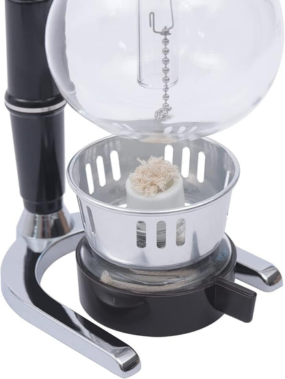 Siphon Syphon Coffee Maker Tabletop Glass Siphon Pot Syphon Coffee Maker Siphon Vacuum Coffee Maker Black (3 Cups(360ml))
