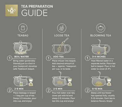 Teabloom Kyoto 2-in-1 Tea Kettle and Tea Maker – Glass Teapot with Removable Loose Tea Filter – Tea Connoisseur's Choice
