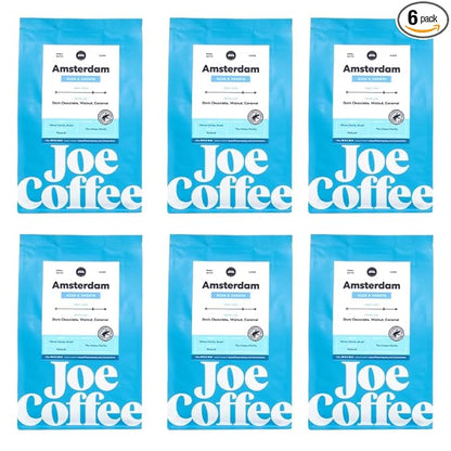 Joe Coffee Company - The Amsterdam Whole Bean Specialty Coffee, 12 oz Bag (Pack of 6) | NYC Roaster, Rainforest Alliance Certified, Kosher, Climate-Friendly