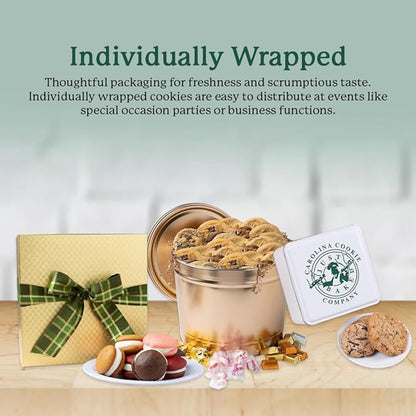 Carolina Cookie Company Fresh Baked Gourmet Cookie Gift Tin, Gifts, Handmade to Order, No Preservatives, Never Frozen, Shipped & Delivered, Assorted for Christmas, Birthdays, Corporate, Fresh Delivery: 12 Count