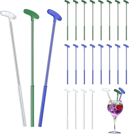30 Pcs Golf Putter Swizzle Stir Sticks Coffee and Cocktail Stirrers 7.48 Inch Drink Plastic Golf Club Cocktail Swizzle Sticks Party Decorations Favors Reusable for Garnish or Mixers