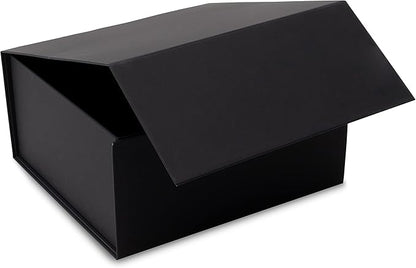 Prime Line Packaging Christmas Gift Boxes with Lids for Presents, Holiday Gift Boxes, Small Black Gift Box for Small Business, Birthdays, Weddings, Graduation, Bulk, 8x8x4, 15 Pack