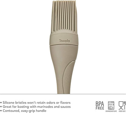 Tovolo Small 7” Heat Resistant Kitchen Silicone Cooking Brush Great for Pastry Baking Basting Sauces Marinades Glazing Oil Brushing Baste Meats Pastries Cakes Desserts, Slate Gray